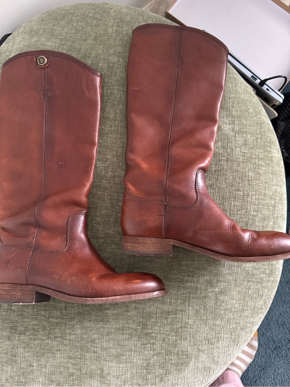 Frye Brown Leather Tall Riding Boots 7 - Picture 4 of 10